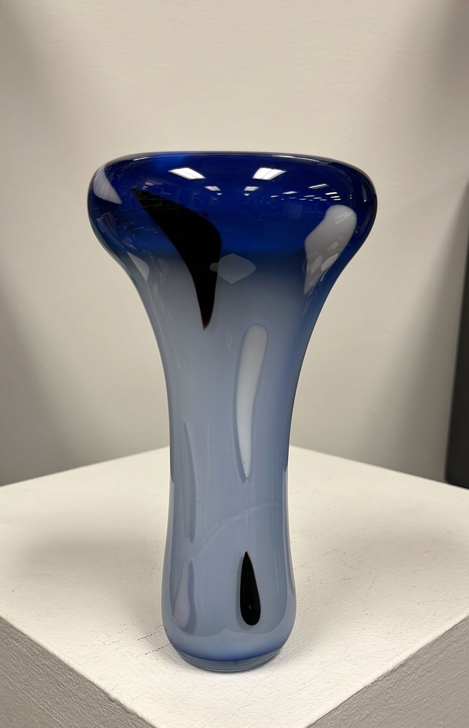 White Vase with Blue Top - Steve Mineck