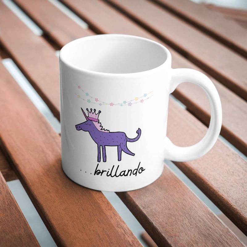 Taza Unicornio brillando
