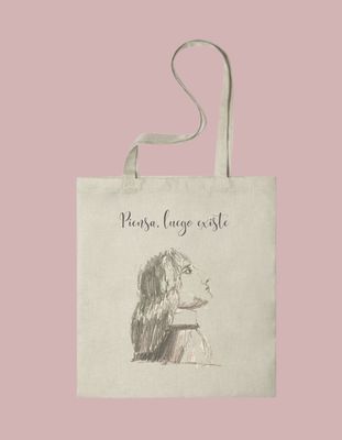 Tote bag Piensa, luego existe