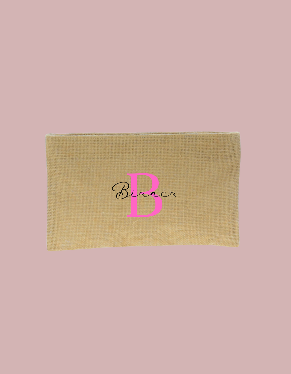 Makeup bag Yute con inicial y nombre personalizable
