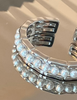Anillo perlas plata