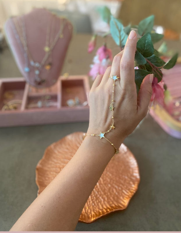 Pulsera estrellas oro