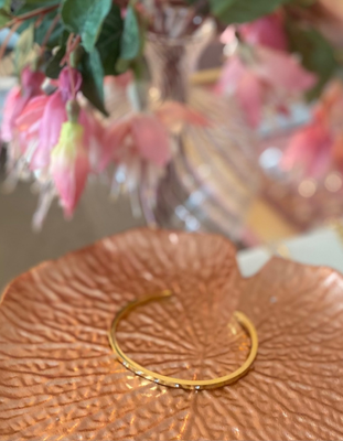 Pulsera brillos sencillo oro