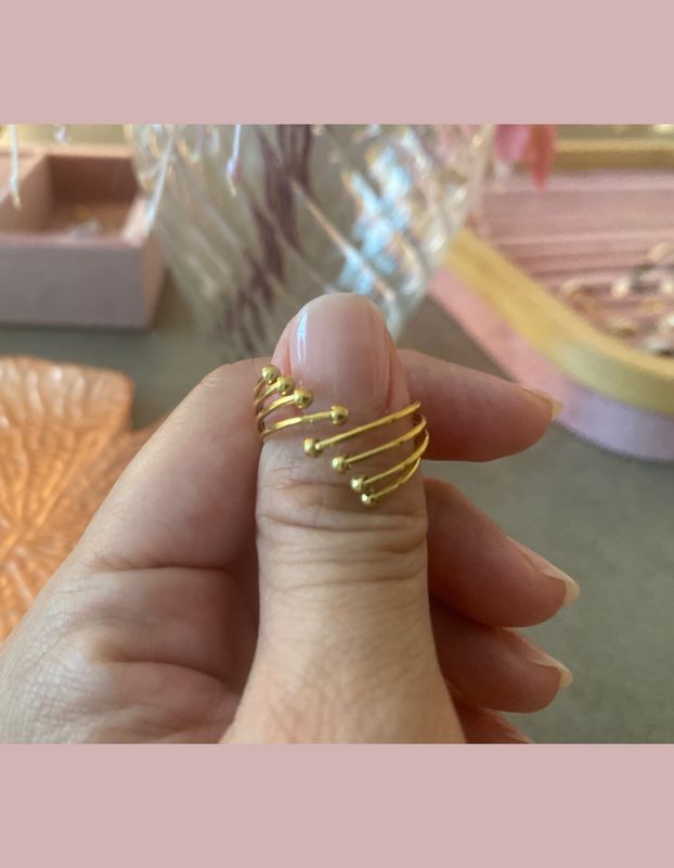 Anillo cuerdas oro - regalo para mujer