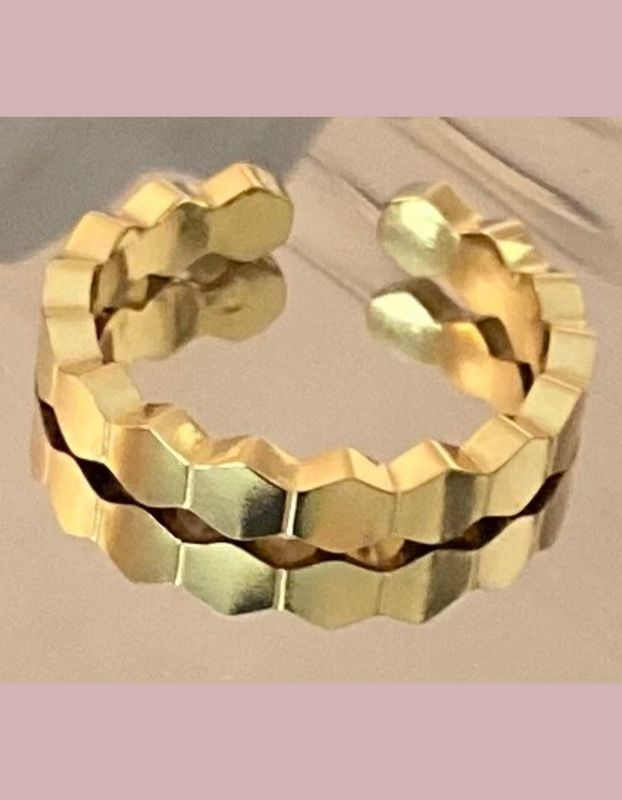 Anillo geométrico oro -  regalo moderno para mamá