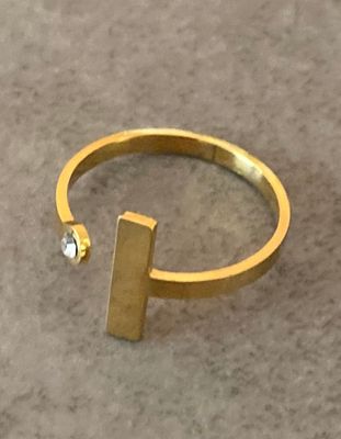Anillo desigual con piedra oro - regalo original para amiga