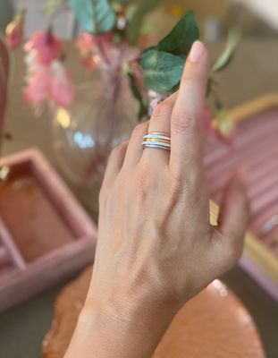 Anillo set brillos colores - idea de regalo especial