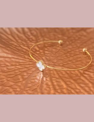 Pulsera flor blanco oro - idea de regalo especial