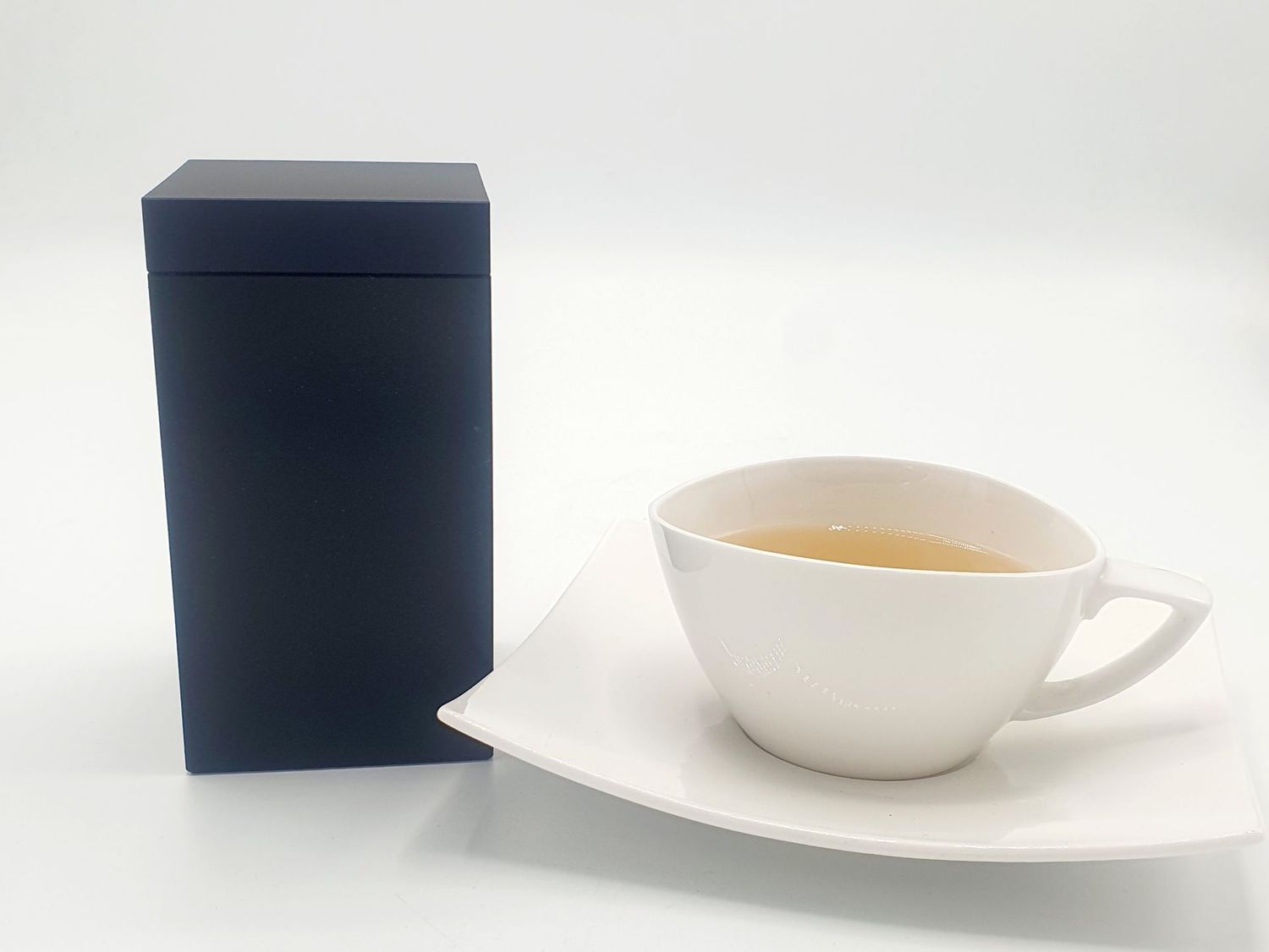 Metalldose mit Aromadeckel eckig schwarz