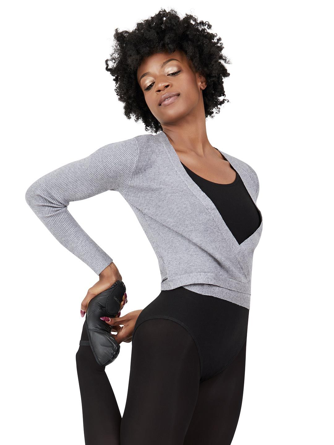11381W Wrap Sweater Ladies  - L Gray
