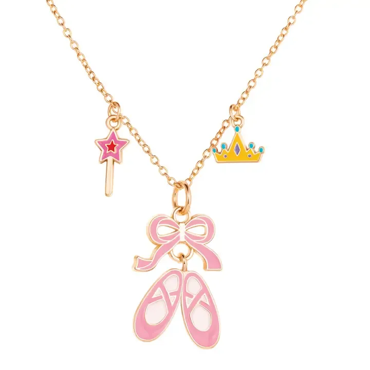 Girl Nation triple charm necklace