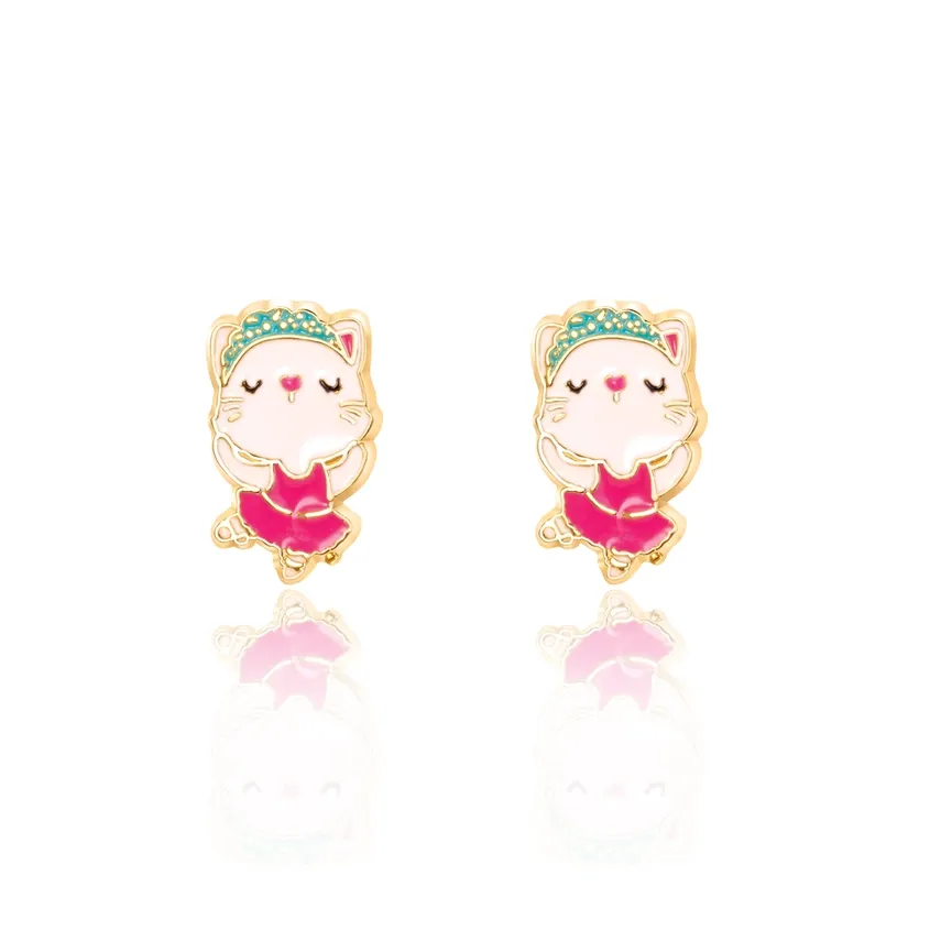Girl Nation Kitty  Studs Ballerina