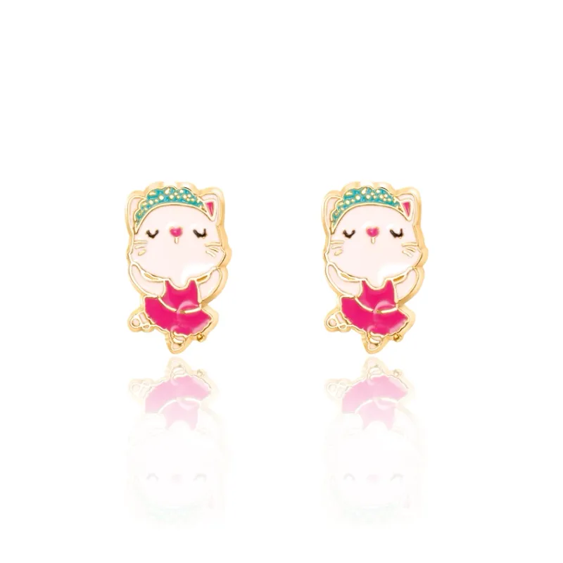 Girl Nation Kitty  Studs Ballerina