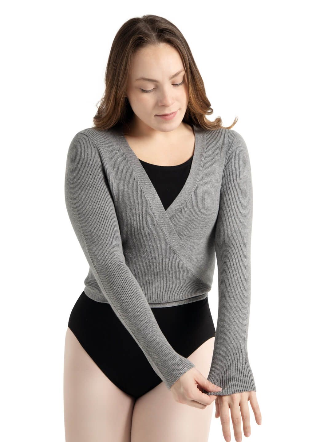 11381W Wrap Sweater Ladies  - XXS Gray