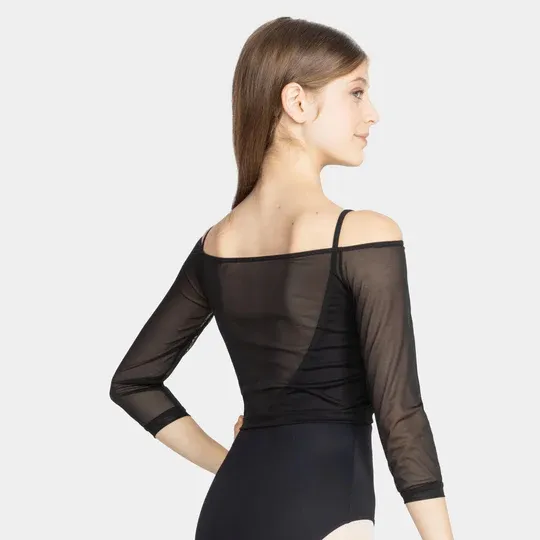 SL226 Antalya Mesh Crop Top - M Black