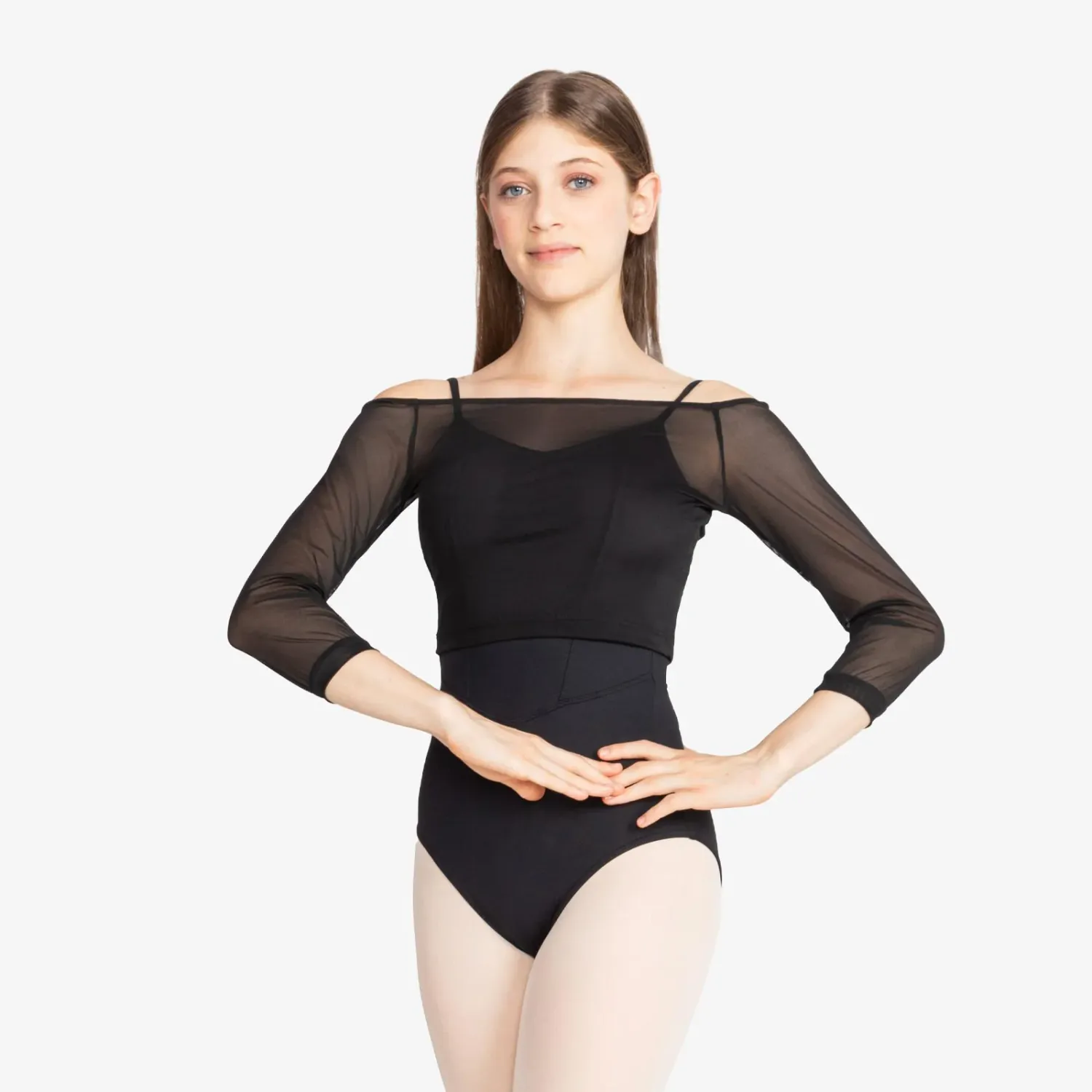 SL226 Antalya Mesh Crop Top - L Black