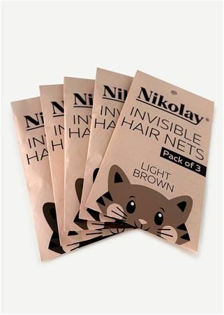 Nikolay Invisible Hair Net Light Brown (3 Pack)