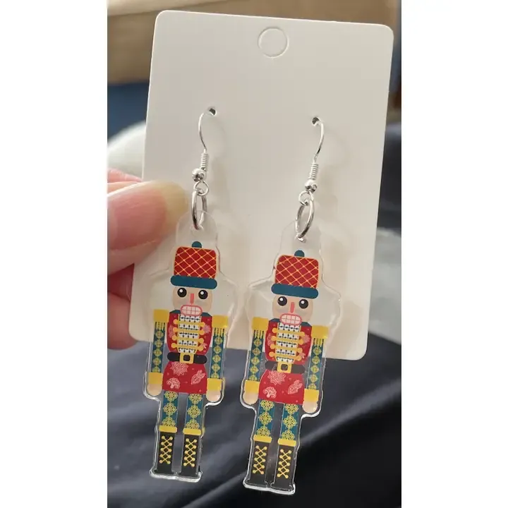 Nutcracker Earrings Acrylic