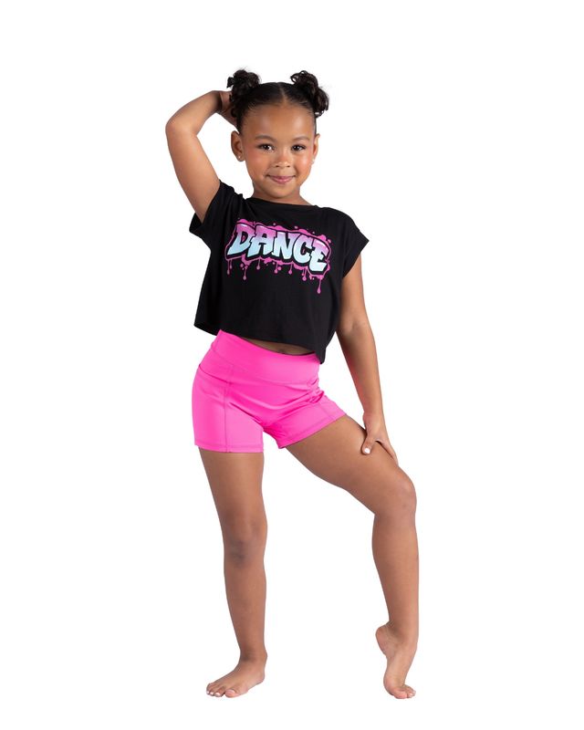 Danz N Motion Grafitti Dance Tee Black  L Child 12-14