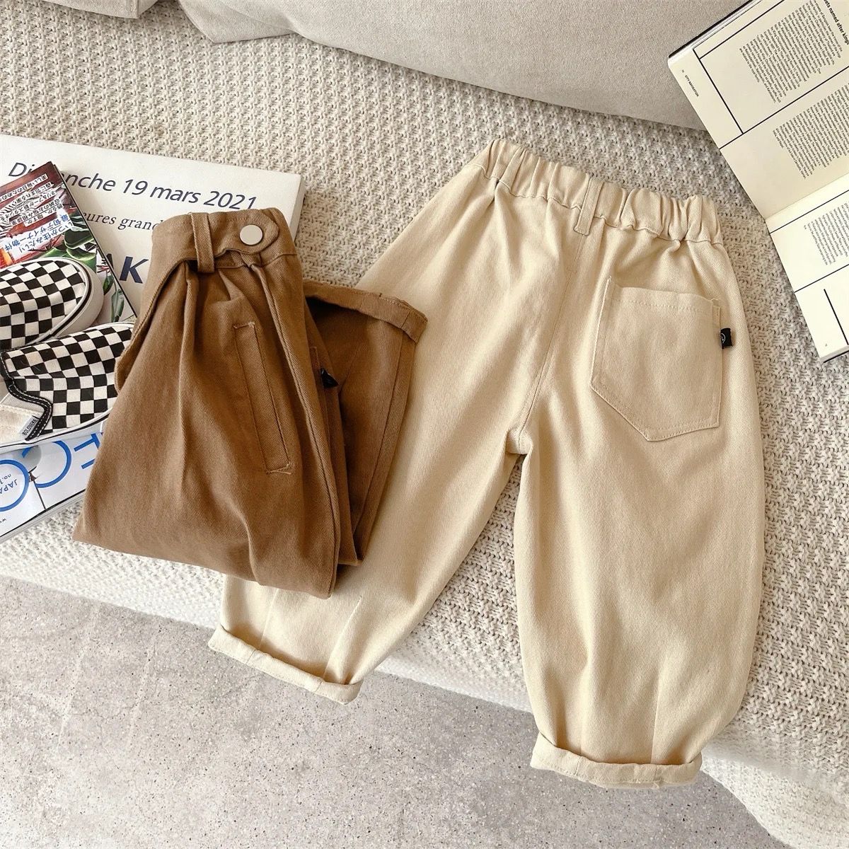 Lose Fit Crossed Zipper Trousers
