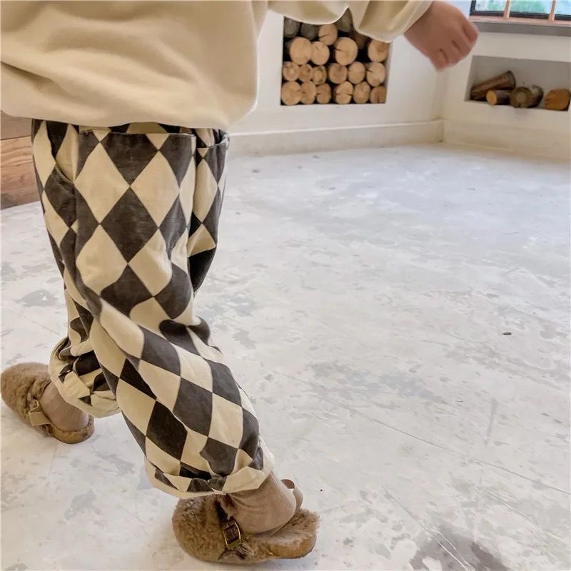 Loose Fit Checkered Trousers