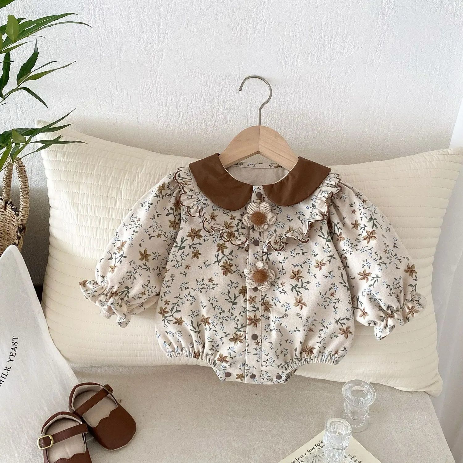 Autum Flower Romper Dress