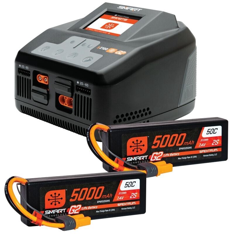 Smart Powerstage 4S Surface Bundle: (2) G2 5000mAh 2S LiPo IC5 &amp; S2100 Charger