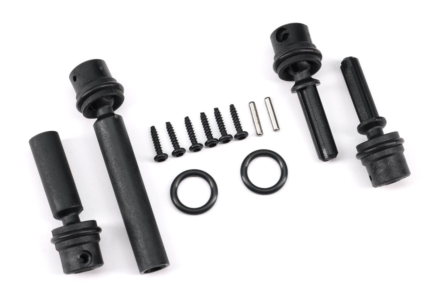 Driveshafts, center, assembled (front &amp; rear) (fits 1/18 scale TRX-4M™ vehicles with 155mm wheelbase)