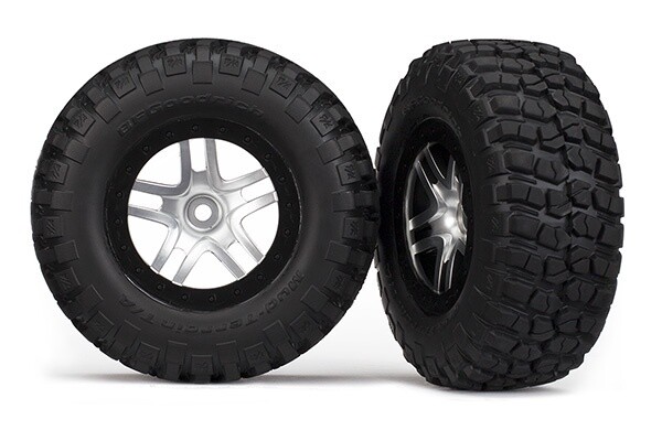 SCT Satin Chrome &amp; Black Wheels w/ BFG Tires (2)