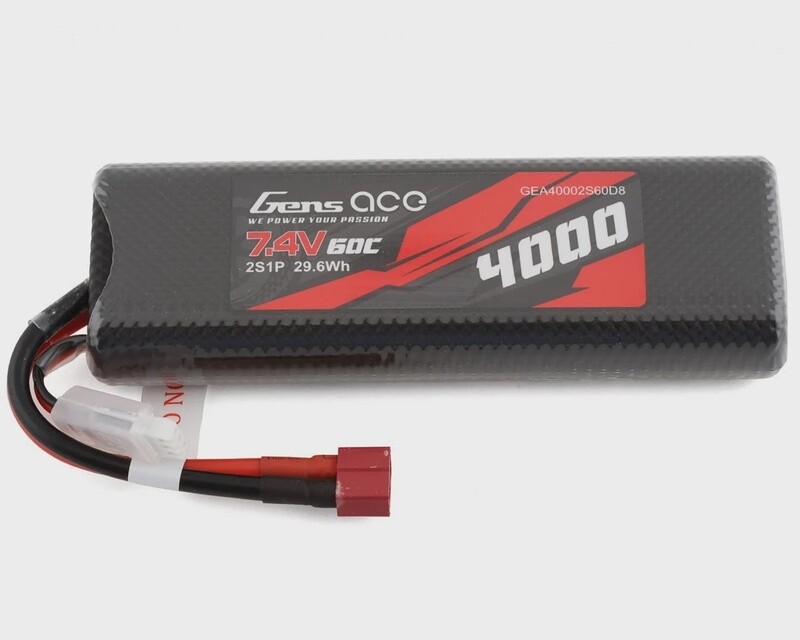 Gens Ace 2s LiPo Battery 60C (7.4V/4000mAh) w/T-Style Connector