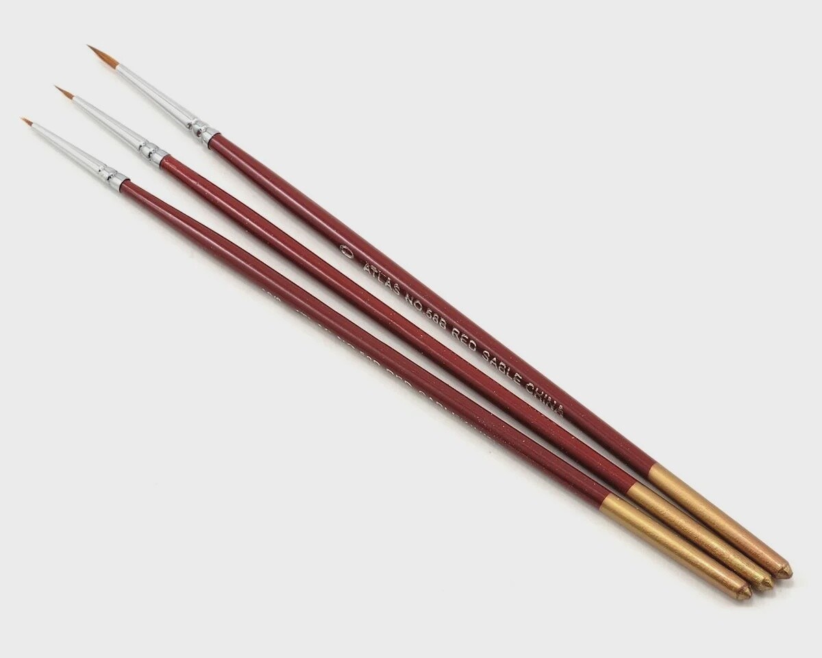Atlas Brush Red Sable Brush Set 10/0-5/0-0 (3)
