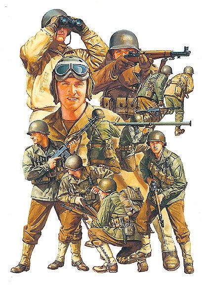 1/48 WWII US Army Infantry GI Set Plastic Model Kit