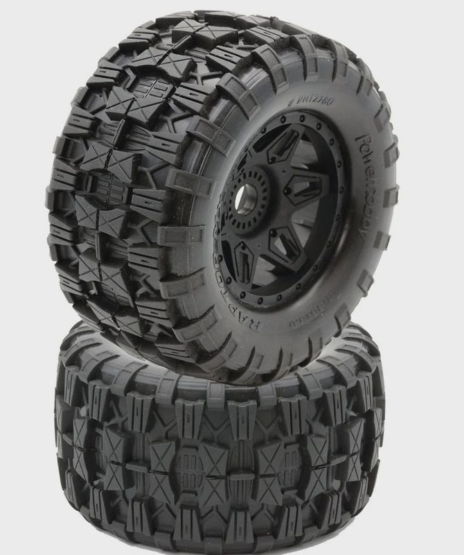 Powerhobby Raptor MX Belted All Terrain Tires Mounted 17mm FOR Traxxas Maxx