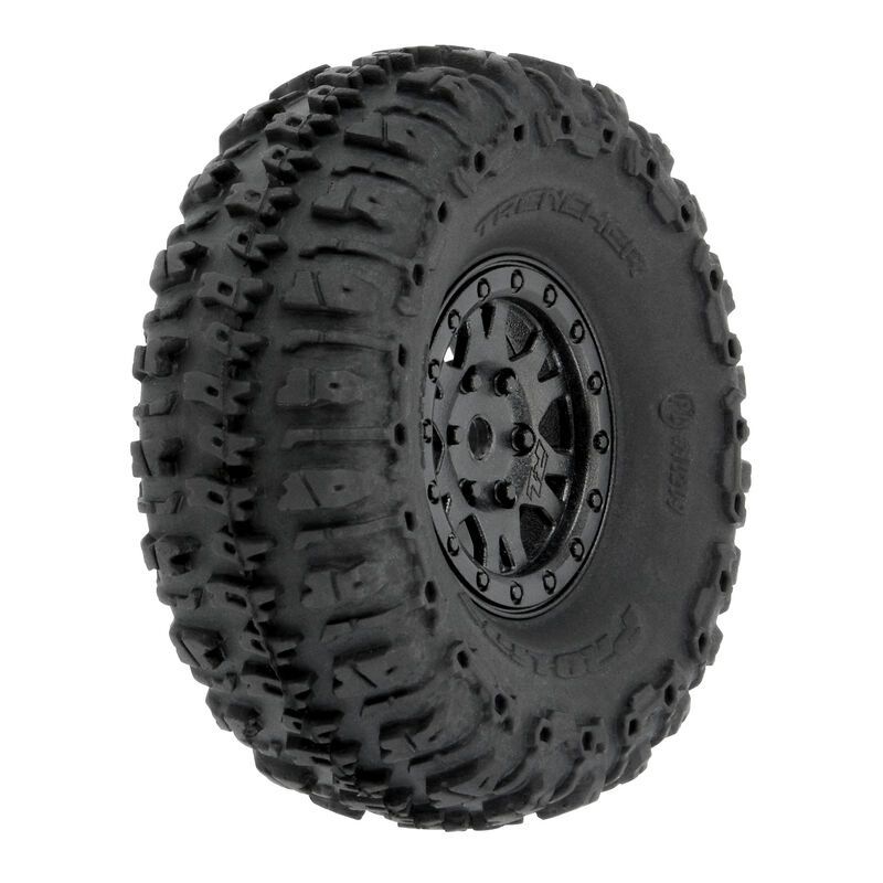 1/24 Trencher F/R 1.0&quot; Tires Mounted 7mm Black Impulse (4): SCX24