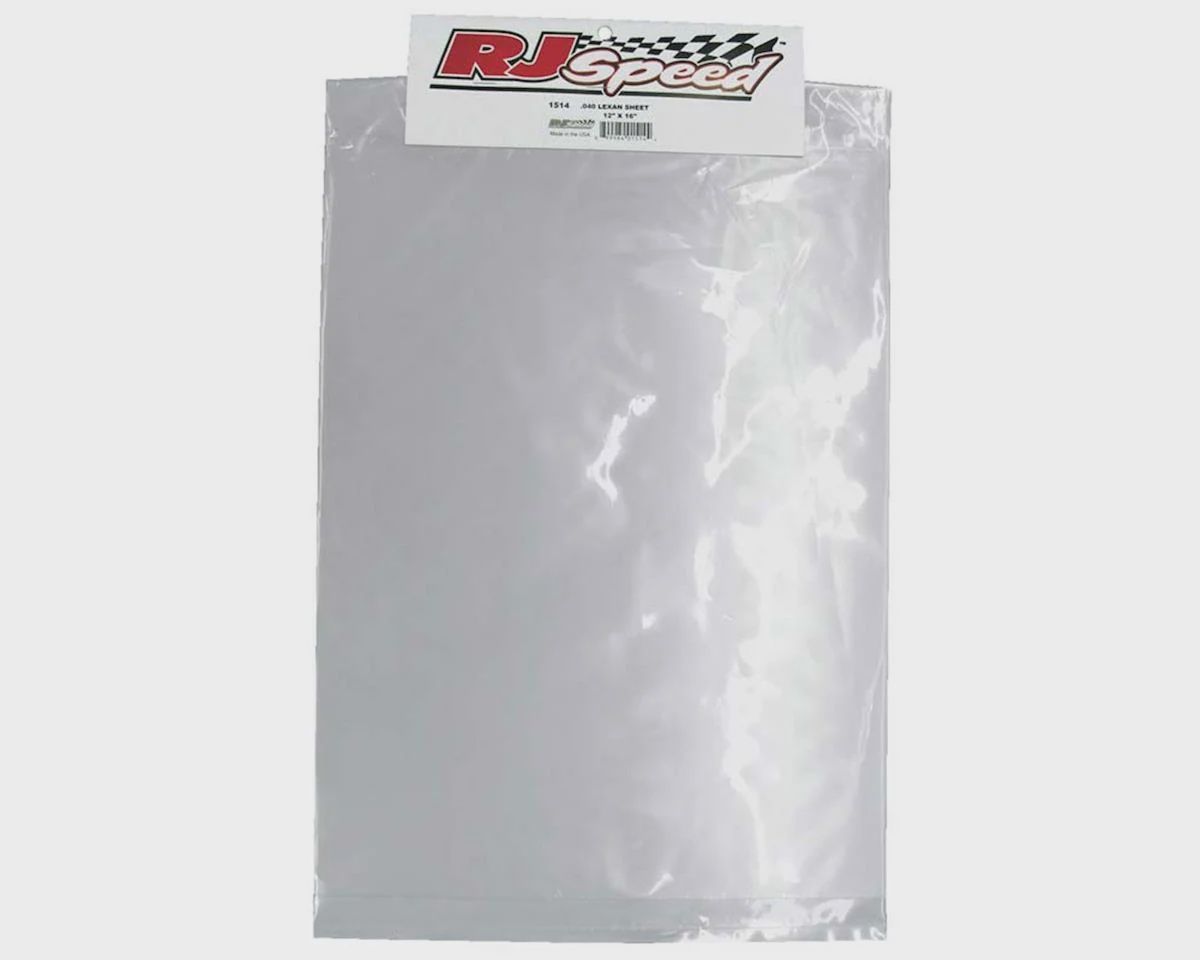 RJ Speed Lexan Sheet Large 12x16 .040 1.0mm (Clear)