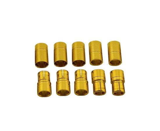 8mm Gold Plated Banana Plugs, Male &amp; Female (5 pair)