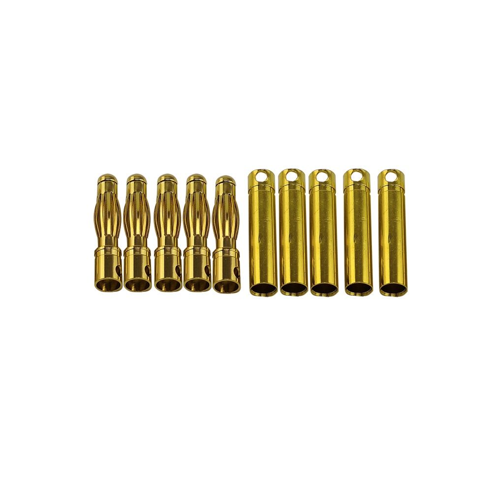 4mm Gold Plated Banana Plugs, Male &amp; Female (5 pair)