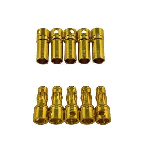 3.5mm Gold Plated Banana Plugs, Male &amp; Female (5 pair)