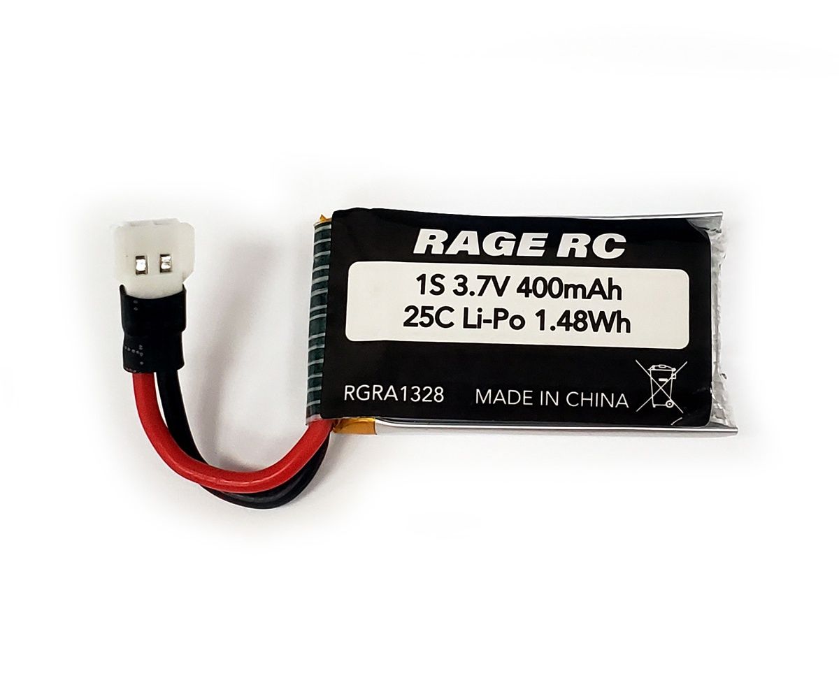 3.7V 400mAh 25C LiPo Battery; Micro Warbirds, Tempest 600, Super Cub MX, Super Cub MX4