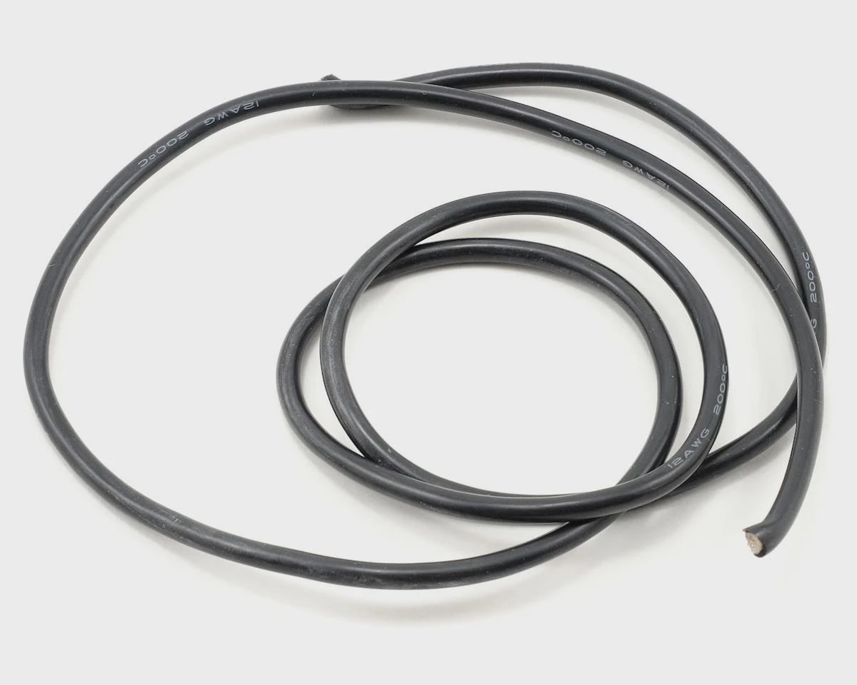 ProTek RC Silicone Hookup Wire (Black) (1 Meter) (12AWG)