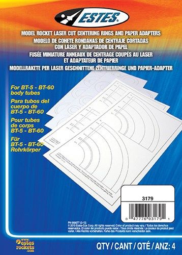 Laser cut centering rings and paper adapters