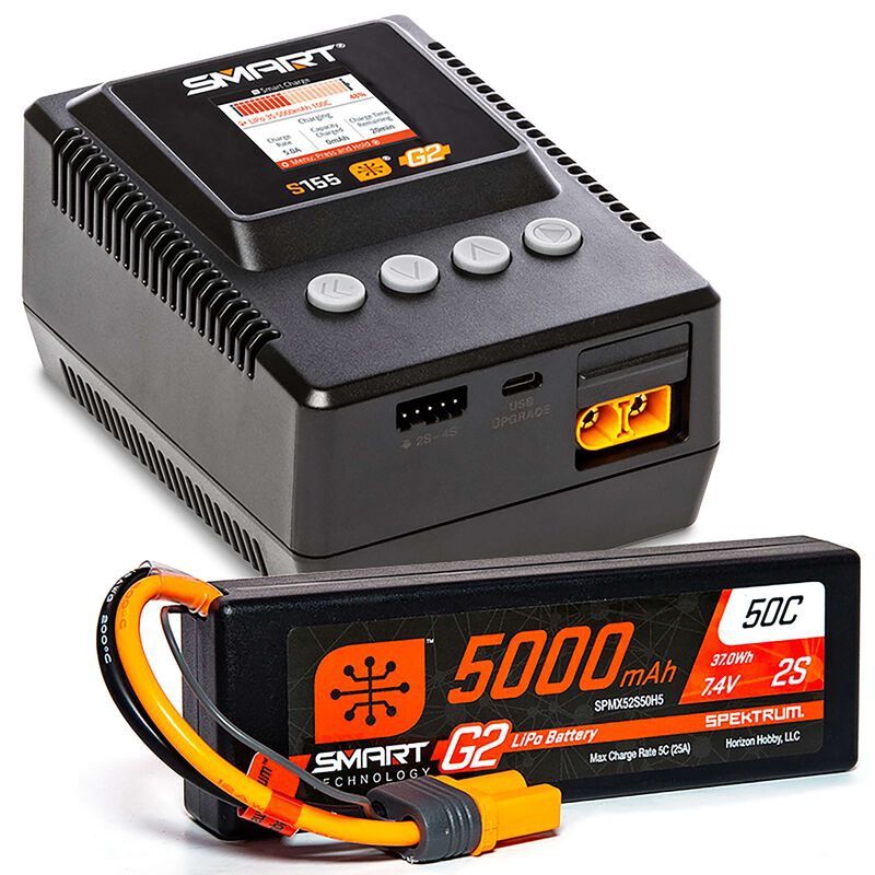 Smart Powerstage: 5000mAh 2S LiPo &amp; S155 Charger