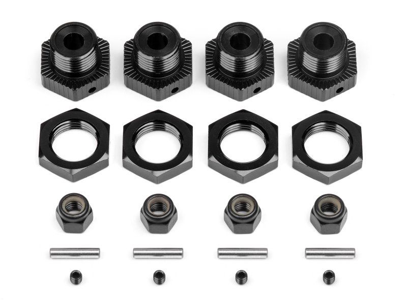 Aluminum Wheel Hex Hub Set, 17mm, Black, Savage X/XL (4pcs)