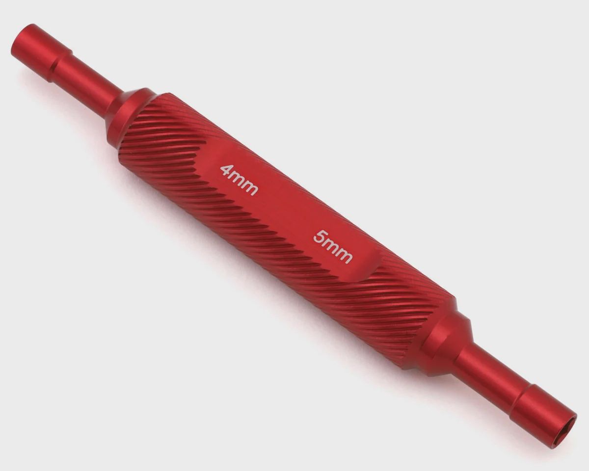 Aluminum 4mm/5mm Thin-Walled Wheel Nut Wrench  for Mini Crawlers SCX/AX24 or TRX-4M, Color: Red