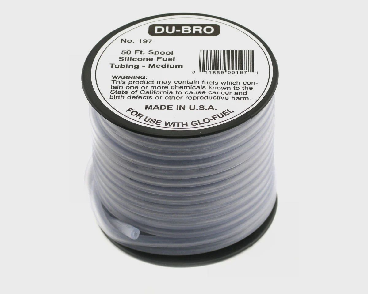 DuBro Medium Silicone Fuel Tubing (Blue) (50&#39;)
