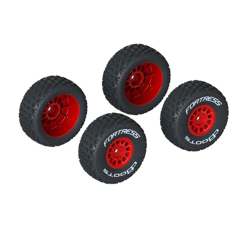 dBoots &#39;FORTRESS&#39; Tire Set Glued, Red (2 Pairs)