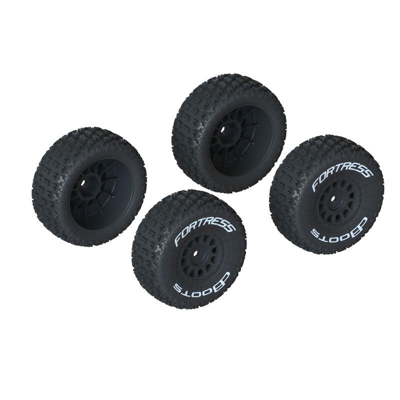 dBoots &#39;FORTRESS&#39; Tire Set Glued (Black) (2 Pairs)