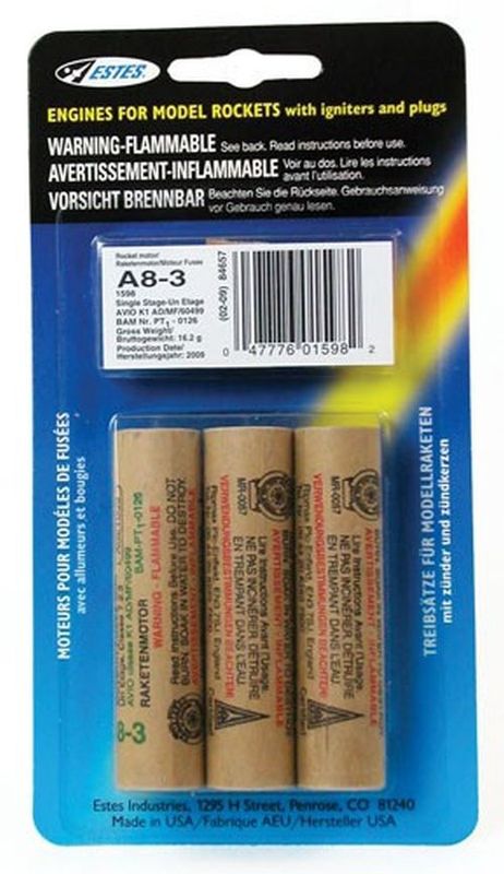 A8-3 Model Rocket Engines (3pk)
