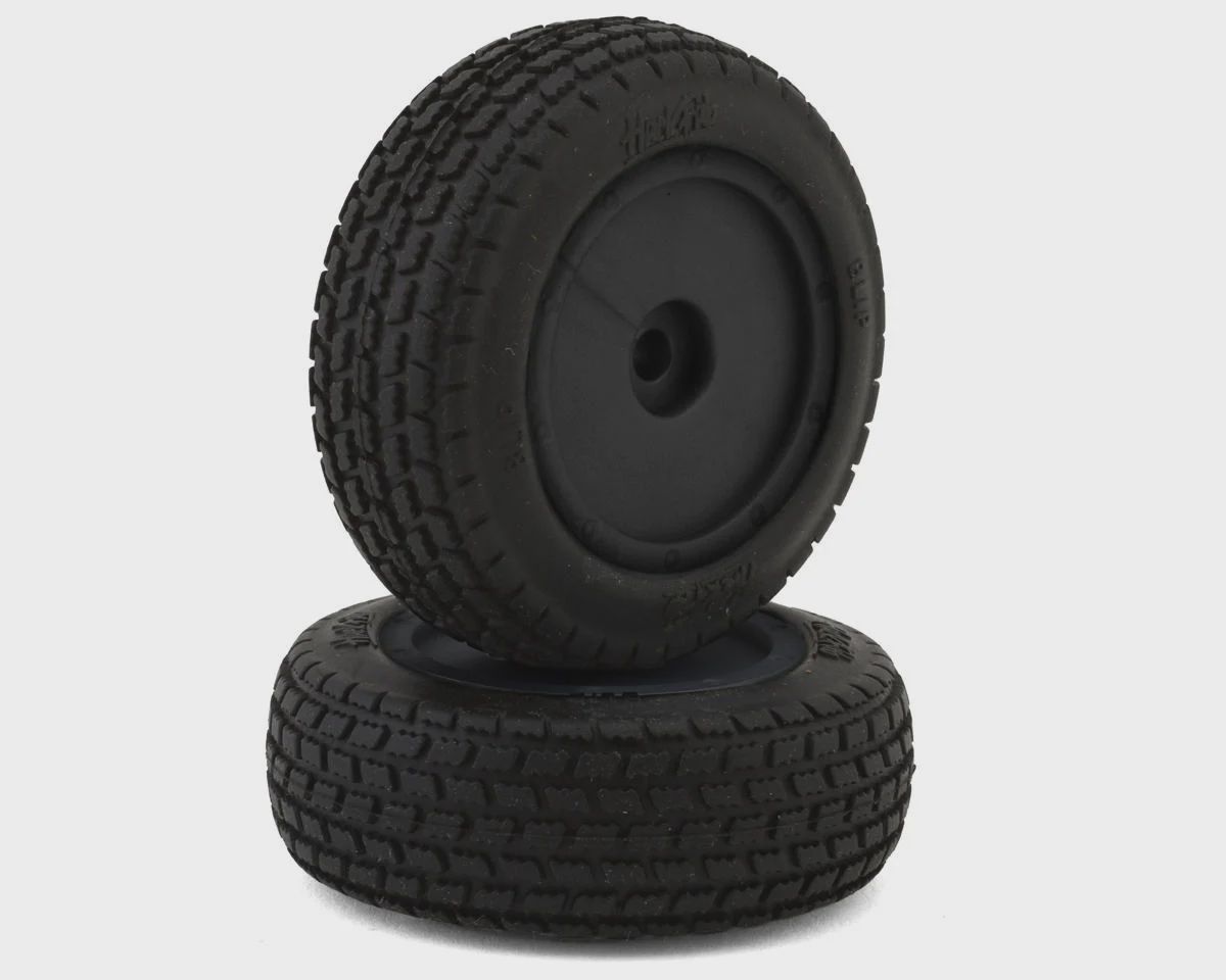 HackFab Losi Mini-B Blip Pre-Mounted Mini Front Oval Tires (Medium) (Black) (2)