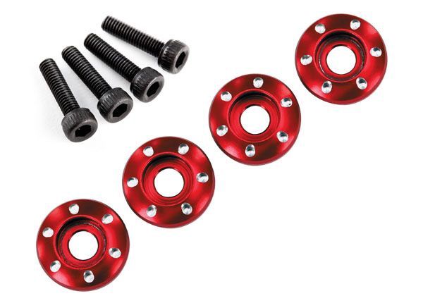 WHEEL NUT WASHER ALUMINUM RED, Color: RED